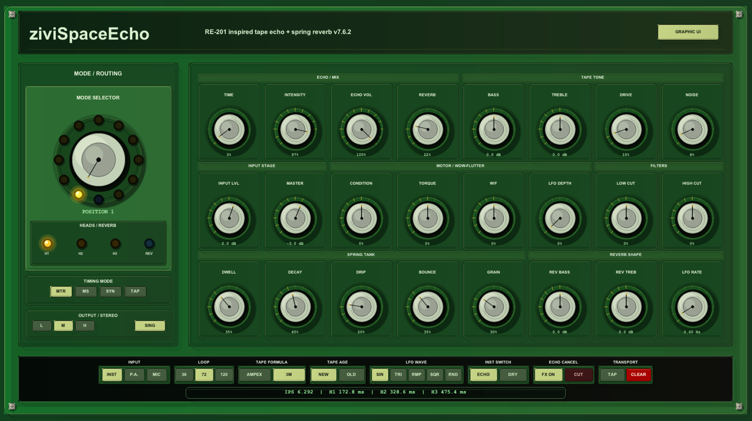 ziviSpaceEcho main interface